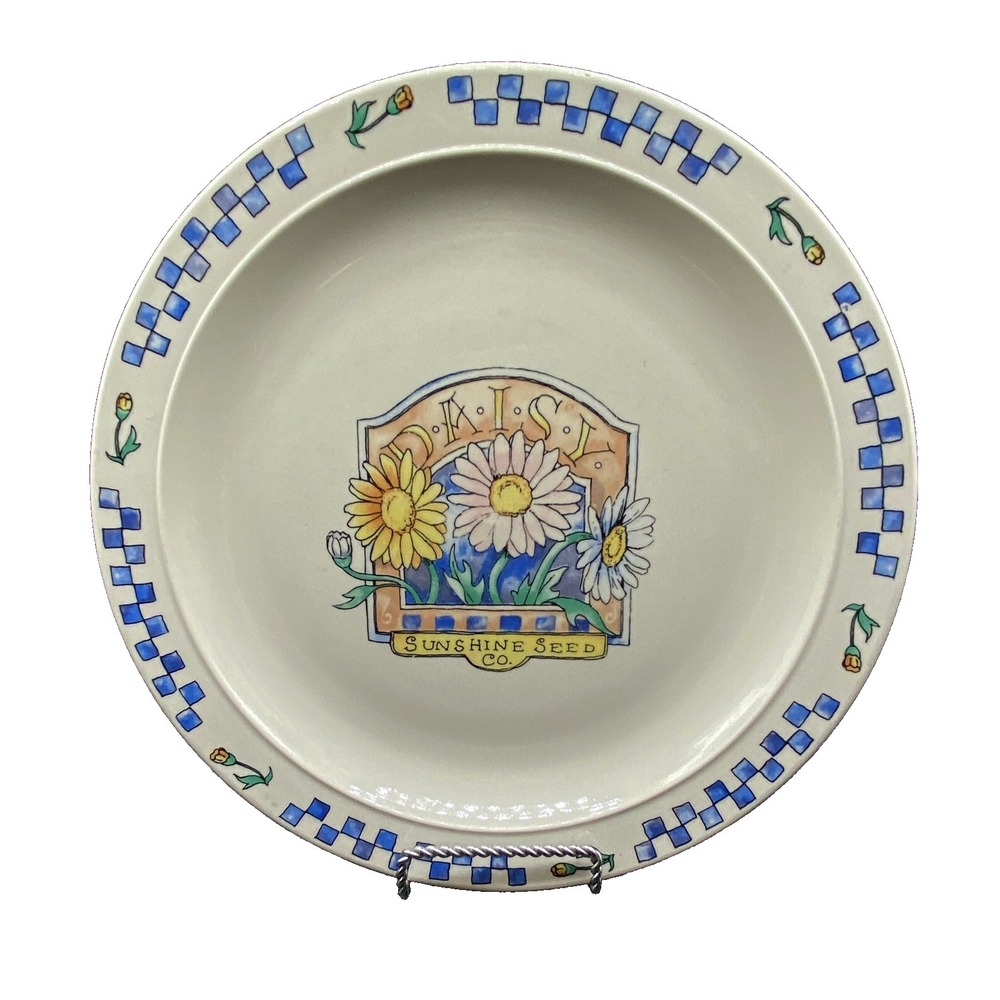 Gibson Daisy Sunshine Seed Co. Stoneware Dinner Plate Daisies